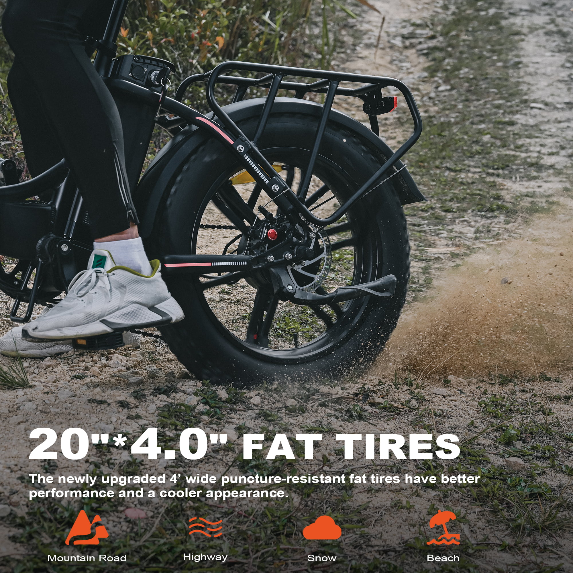 INTHEAIR Ranger Electric Bike, Adults Foldable Ebike for Adults 20 x 4.0 Fat Tire Step Thru Electric Bicycle with 750W Motor, 48V 13AH-Black