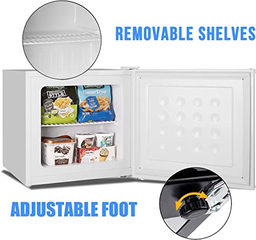 Antarctic Star Upright Freezer ，Compact Mini freezer with Removable Shelves and Adjustable Thermostat,Easy to move,perfect for Home/Kitchen/Office