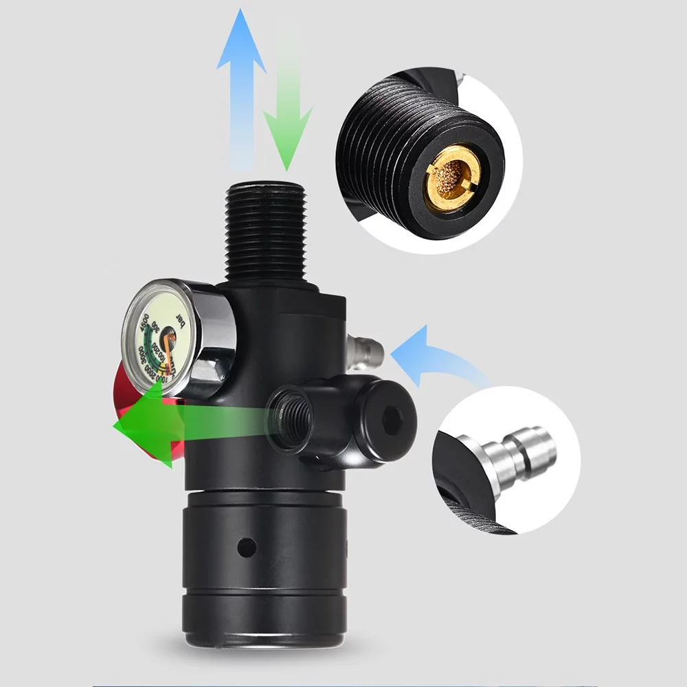 Miumaeov 1L Mini Diving Equipment Kit Underwater Breath Oxygen Tank Pump High Pressure Air Pump Refill Adapter for Underwater Diving Breathe Training
