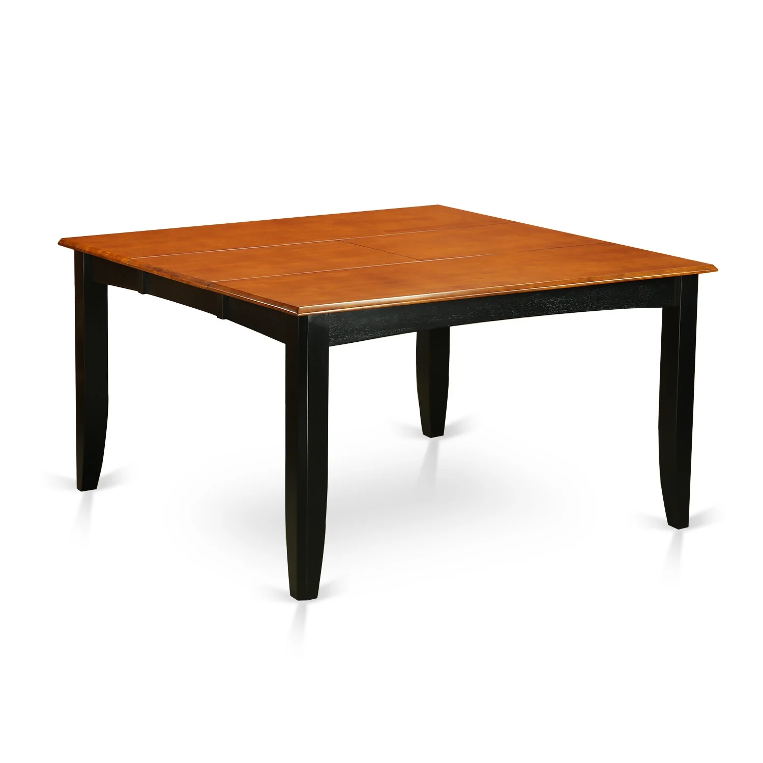 Dining Room Set-Square Dining Table With Leaf And 8 Dining Chairs-Finish:Black & Cherry,Number of Items:9,Shape:Square,Style:Wood Seat
