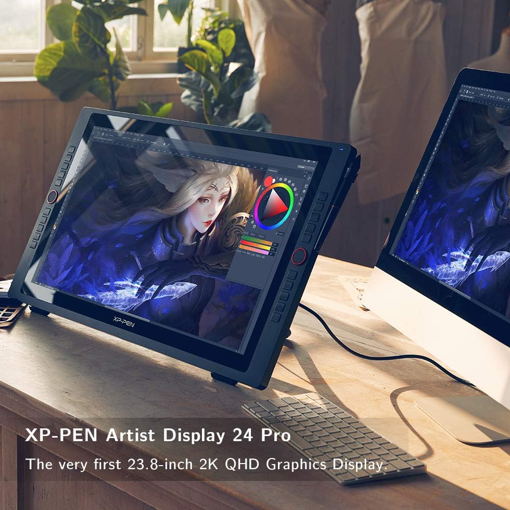 Drawing Monitor XP-PEN Artist24 Pro Pen Display 23.8-inch Working Area 2K QHD Drawing Display Tilt Supported Graphics Tablet with Screen