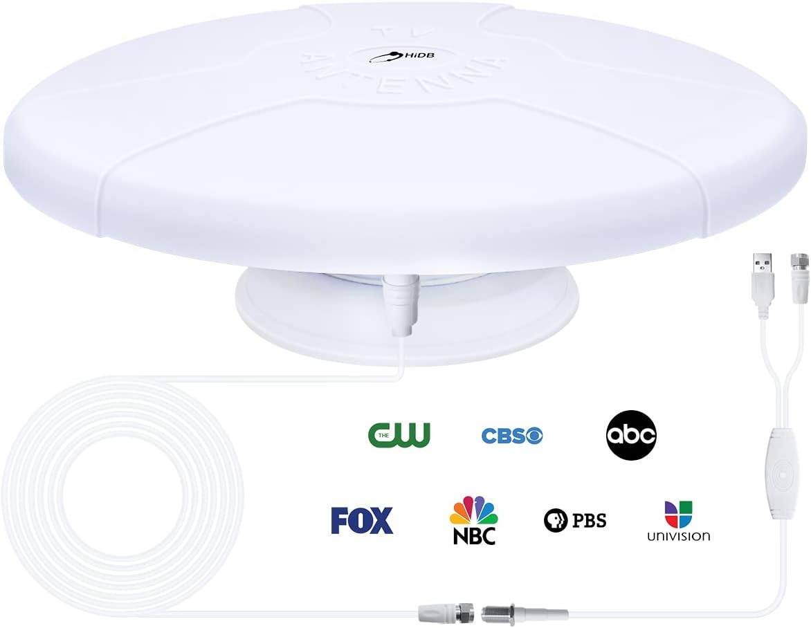 RV TV Antenna Amplified Digital HD TV Antenna with Long Range Reception, Magnetic Base for Easy Installation - for Camper, RV Trailer Truck Caravan Boat