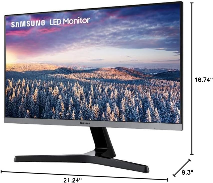 SAMSUNG 24" FHD Monitor with Bezel-LESS Design - LS24R350FHNXZA, Dark Blue Gray