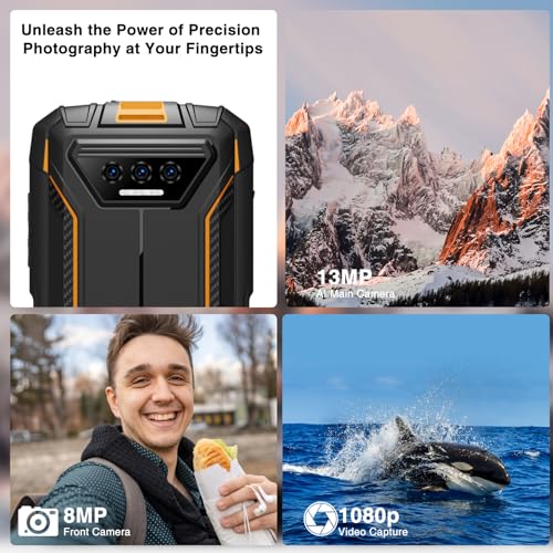 DOOGEE S41 Plus Rugged Smartphone 2024,128GB/TF 1TB,Android 13 Smartphone,IP68 Waterproof Phone,6300mAh Battery,Octa Core,AI Main Camera Rugged Phone,5.5" IPS HD+ Display,Face Unlock,OTG/NFC