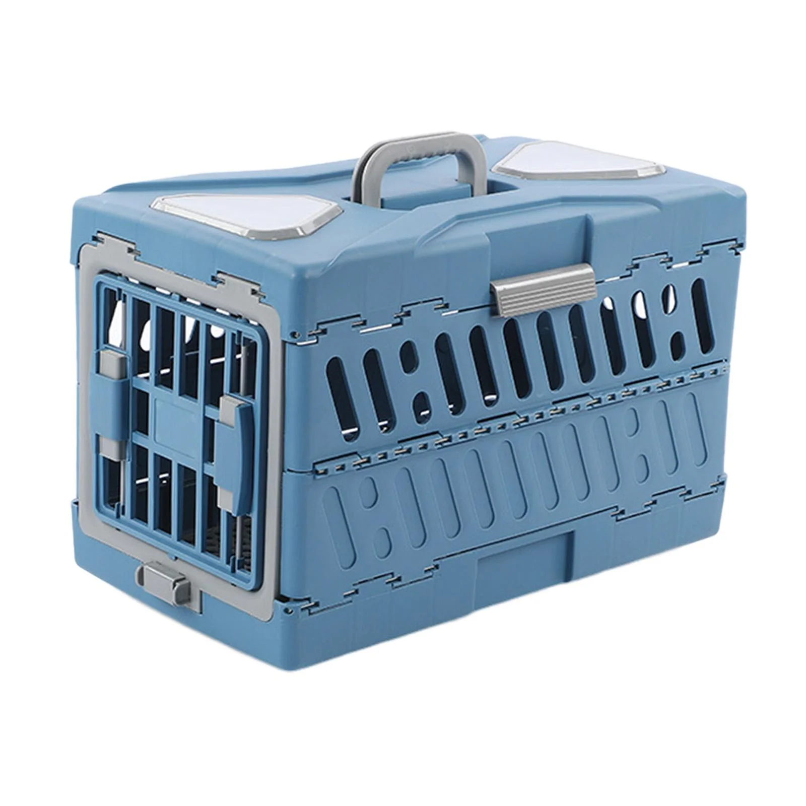 Collapsible Puppy Crate Heavy Duty Foldable Portable Dog Kennel Cat Travel Cage Blue