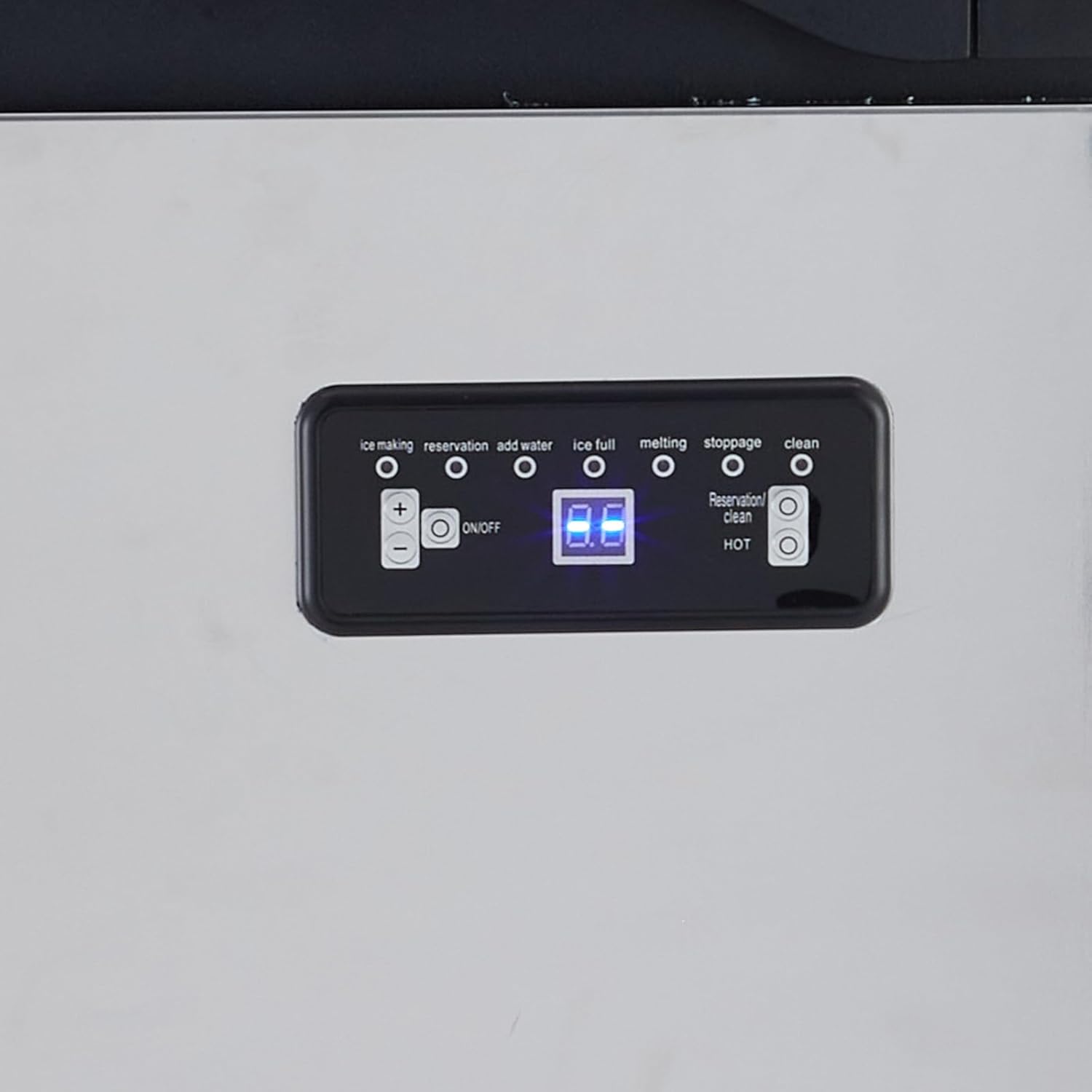 Commercial Ice Maker Machine, Stainless Steel Freestanding Ice Maker with 33 Lbs Ice Storage, 2 Water Inlet Modes, 100 Lbs/24H, Under Counter Ice Machine for Bar Home Office Restaurant RV