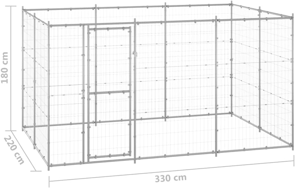 Outdoor Dog Kennel Galvanized Steel 78.1 ft2