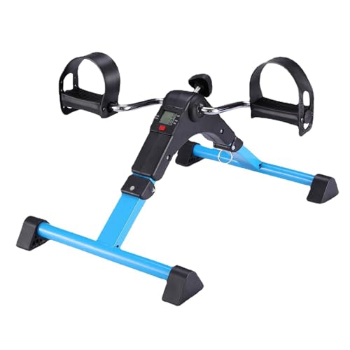 Pedal Exerciser for Seniors, Under Desk Bike Pedal Exerciser, Indoor Elderly Rehabilitation Training Machine，Foldable Mini Exercise Bike for Leg and Arm Workouts, Bike Peddler Machine for Seniors with