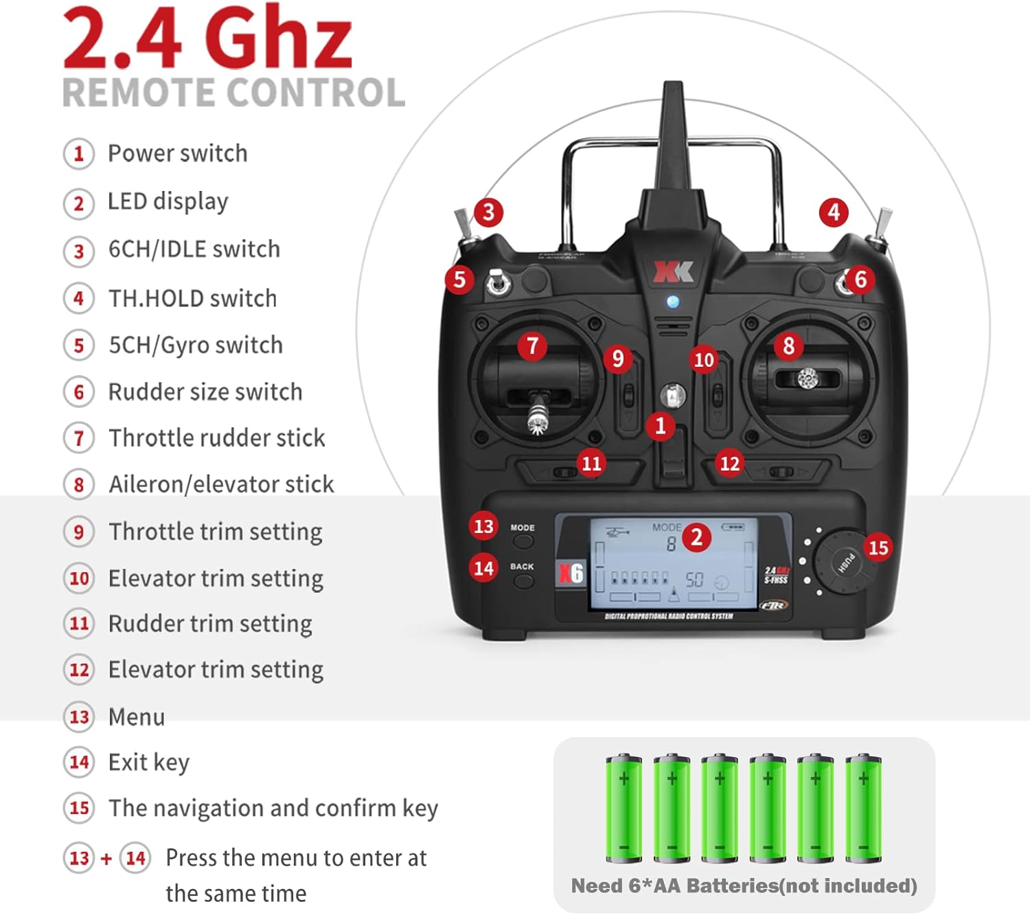 CKYSCHN Remote Control Helicopter, WLtoys K110S RC Helicopters with 3D/6G Mode Gyro for Adults, 6 Channel RC Aircraft with Brushless Motor, Mini Helicopter with 3 Batteries