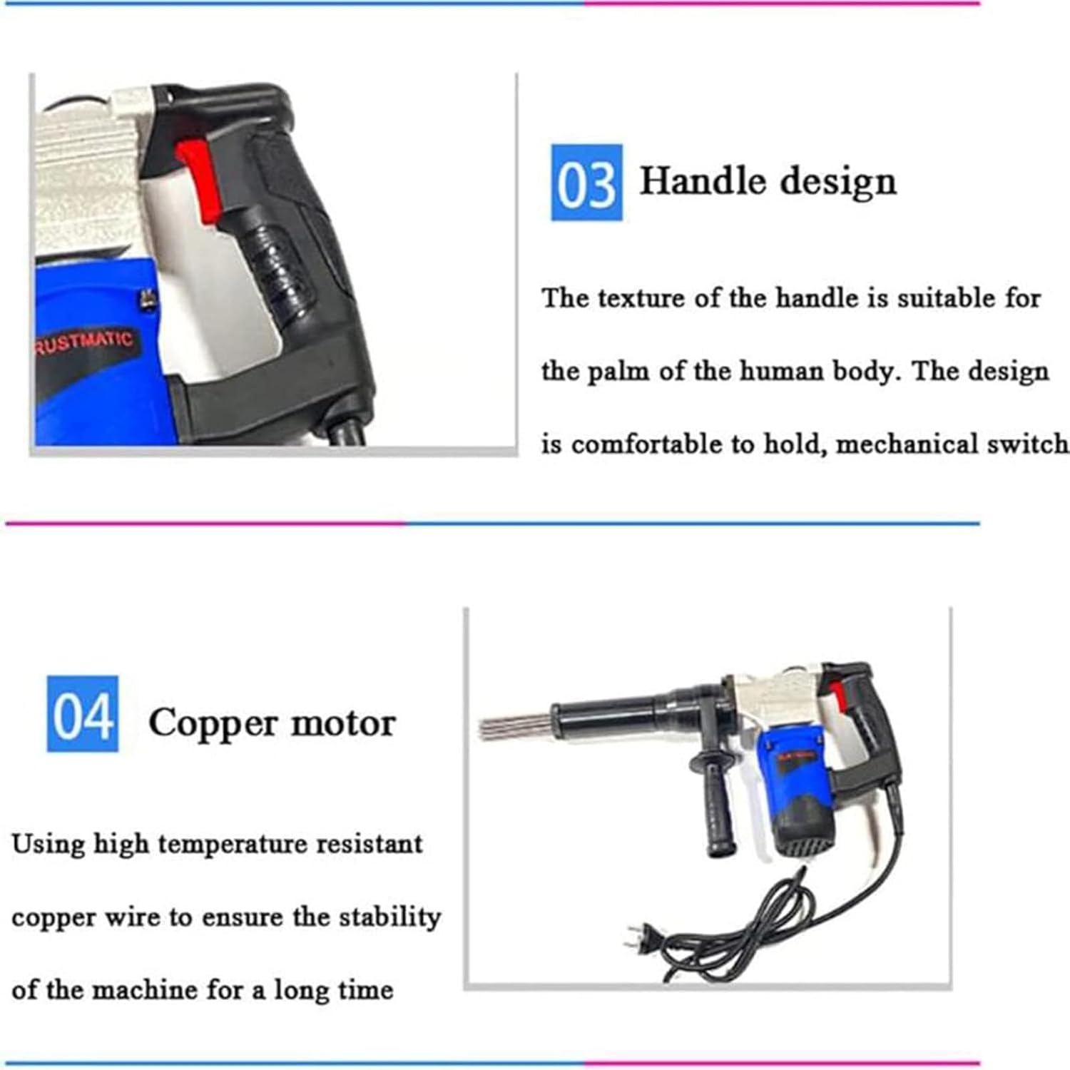 Electric Needle Slag Cleaner 4500 BPM Needle Slag Cleaner Electric Rust Slag Tool, for Removal of Rust, Weld Slag and Paint