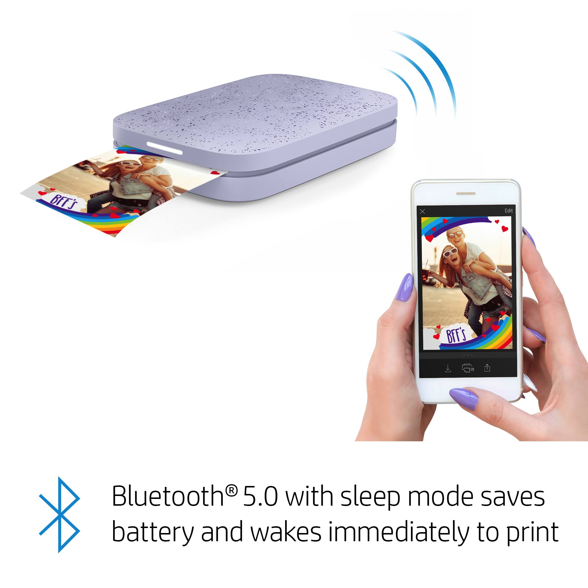 HP - Sprocket 2nd Edition Instant Photo Printer - Lilac