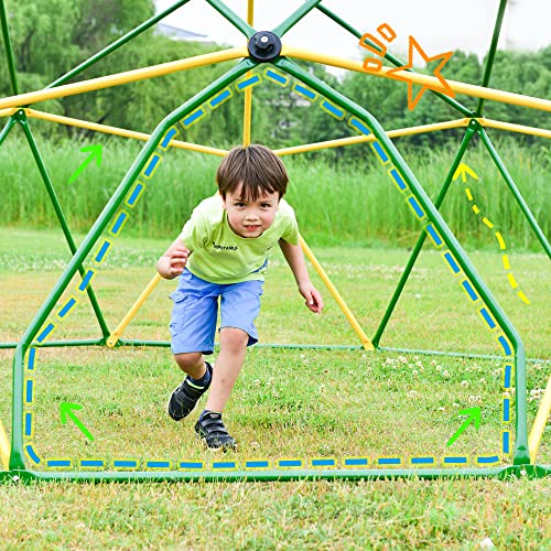 Merax 12FT Climbing Dome, Outdoor Dome Climber for Kids 3-10 Supporting 1000 lbs, Easy Assembly Playground Jungle Gym Backyard Play Equipment (12FT Climbing Dome)