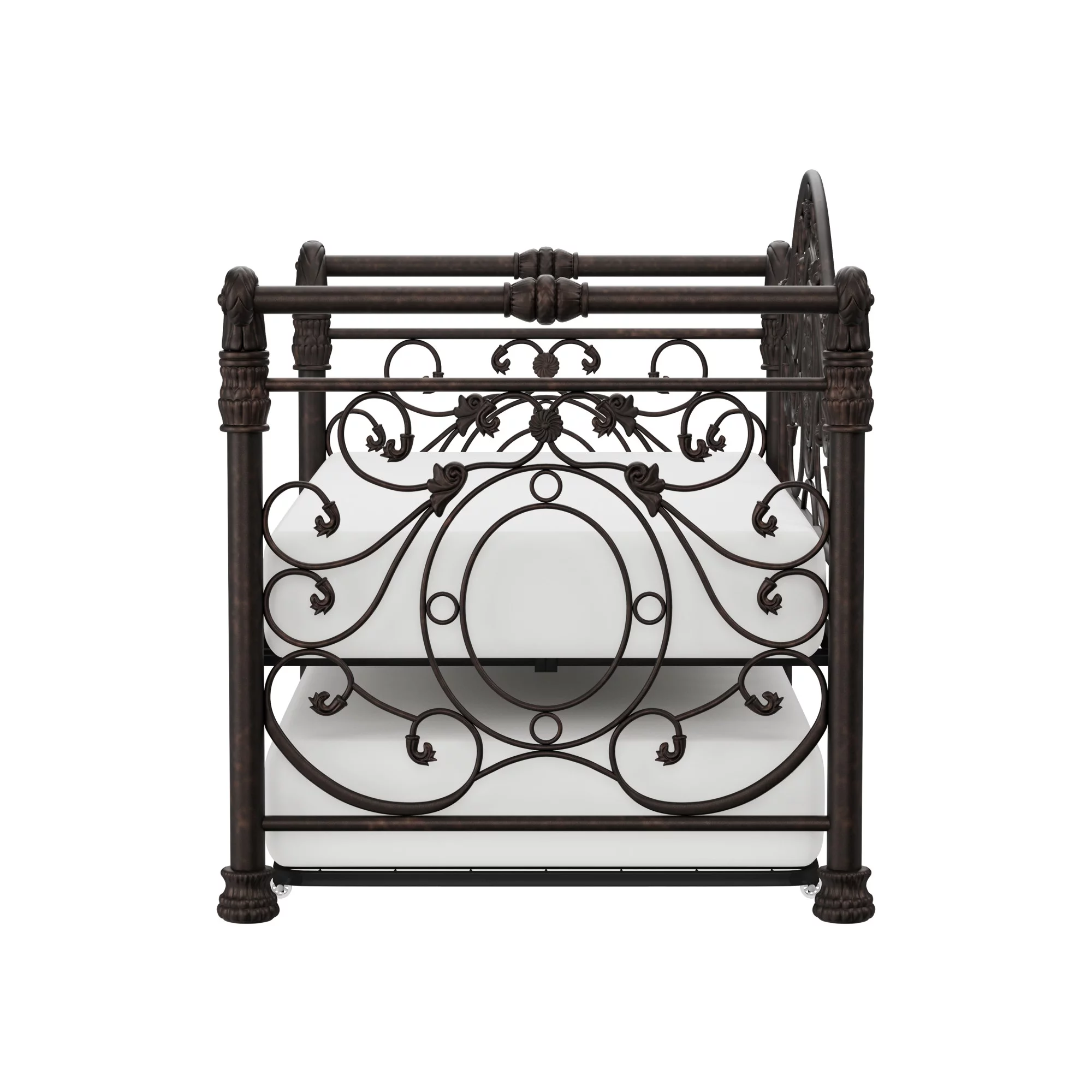 Hillsdale Furniture Mercer Vintage Metal Twin Daybed with Trundle, Antique Brown
