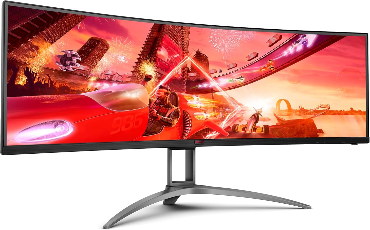 AOC AGON Curved Gaming Monitor 49" (AG493UCX), Dual QHD 5120x1440 @ 120Hz, VA Panel, 1ms Adaptive-Sync, 121% sRGB, Height Adjustable, 4-Yr Zero Dead Pixels Manufacturer Guarantee