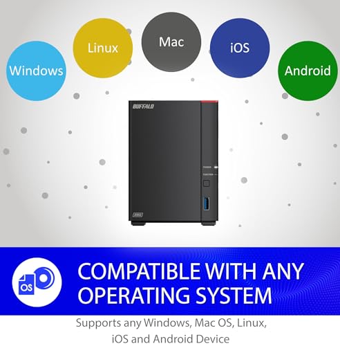 BUFFALO LinkStation 210 4TB 1-Bay NAS Network Attached Storage with HDD Hard Drives Included NAS Storage That Works as Home Cloud or Network Storage Device for Home