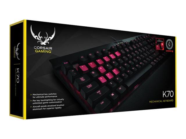 CORSAIR Gaming K70 USB Mechanical Keyboard - Anodized Black Brushed Aluminum