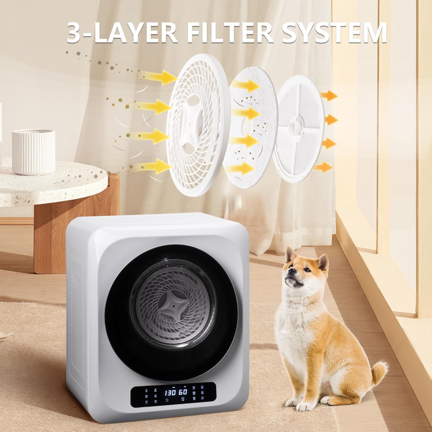 Compact Laundry Dryer,Portable Automatic Drying temperature system Dryer Machine,110v 850w for Small Spaces