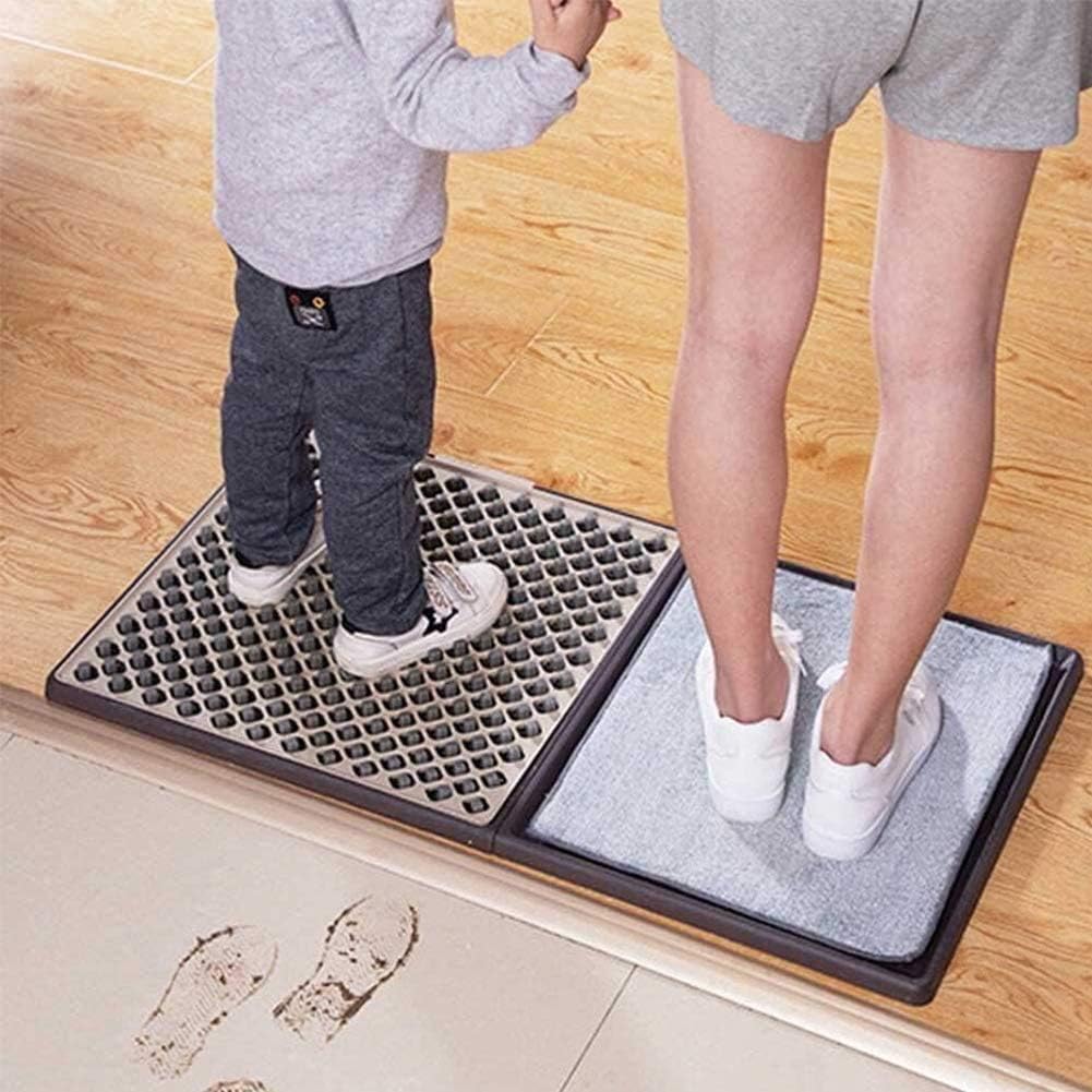 Non Slip Shoe Soles Disinfecting Floor Mat, Automatic Cleaning Household Foot Pads, Indoor Outdoor Rubber Easy Clean Sole Doormat, Carpet and Door Mats, Shoe Sole Cleaner, Washabl Footbath Mat