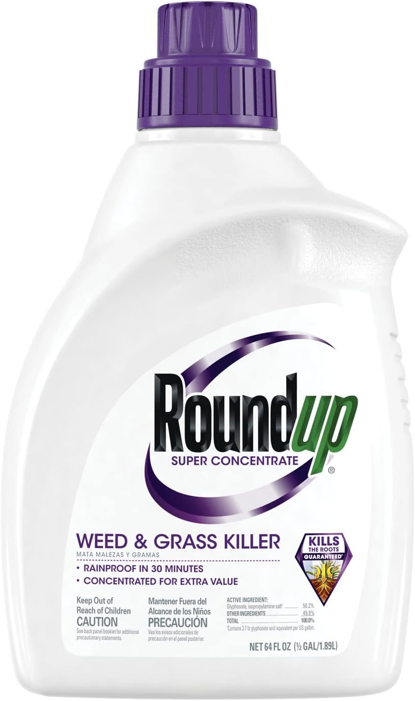 Roundup Super Concentrate Weed & Grass Killer - Includes Easy Measure Cap, 35.2 oz. Pack of 2