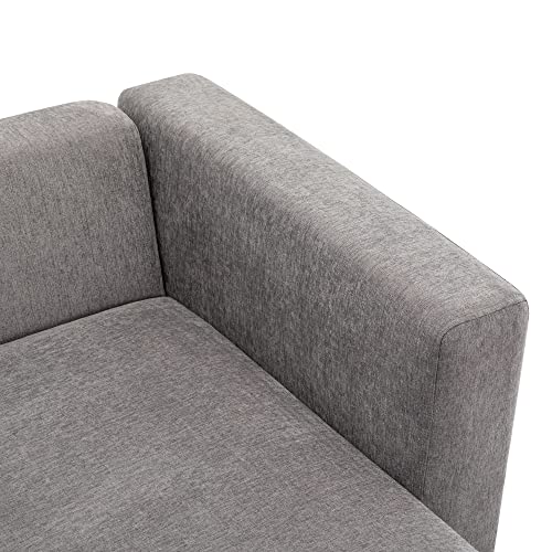 110.20" L Shape Curved Sofa with Extra Chaise Lounge, Modern Chenille Upholstery Deep Seat Sectional Couch, Minimalist Style Comfy Sofa&Couch with Pillows for Living Room Furniture Sets