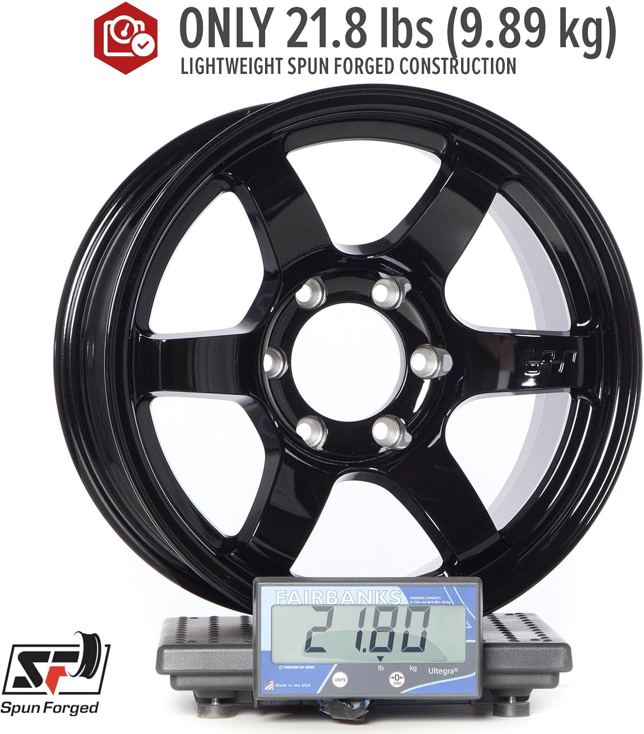 Steller 17 Inch Wheels Gloss Black 6x139.7 6x5.5 Bolt Pattern, 17x8.5, 10mm Offset, 106.1mm, 57DR-X Style Rims Compatible with 01-23 Tacoma, 02-23 4Runner, FJ Cruiser, GX470, GX460