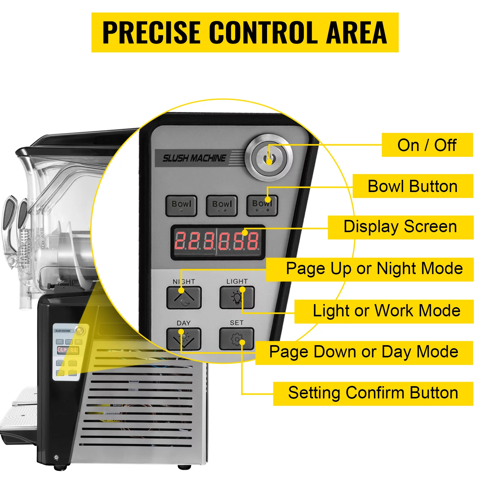 VEVORbrand Commercial Slushy Machines 20L,Slushy Machine 220V,Slush Frozen Drink Machine,Slushy Making Machine Double Tank Suitable for Commercial Use