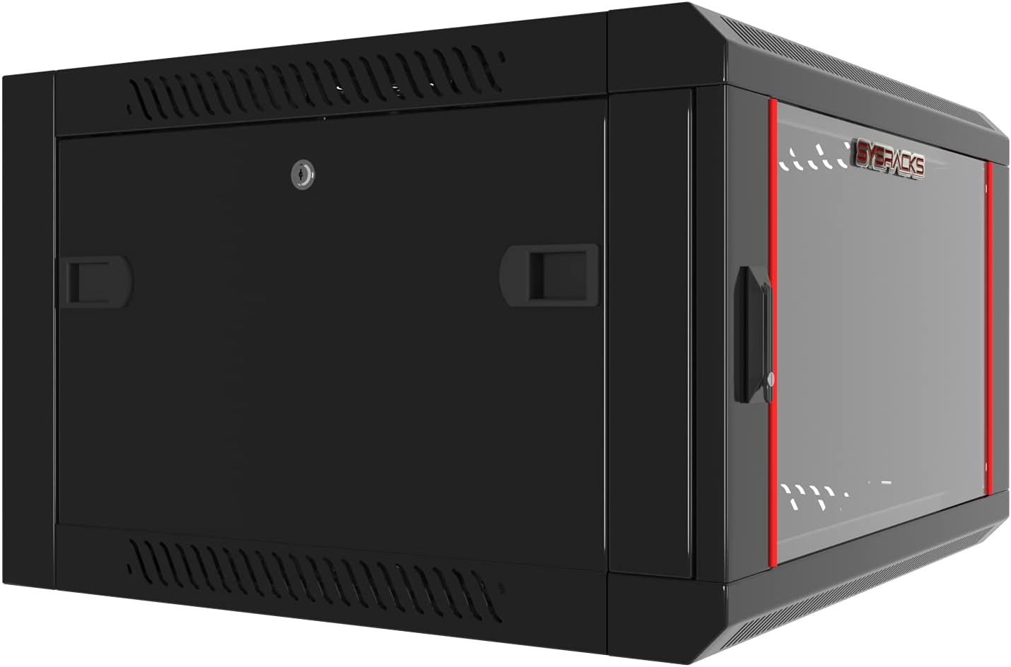 Wall Mount Server Rack Cabinet Locking Computer Cabinet Network Enclosure for Electronics Security Audio Video AV Equipment Data Rack 24-Inch Depth Server Cabinet (6U)