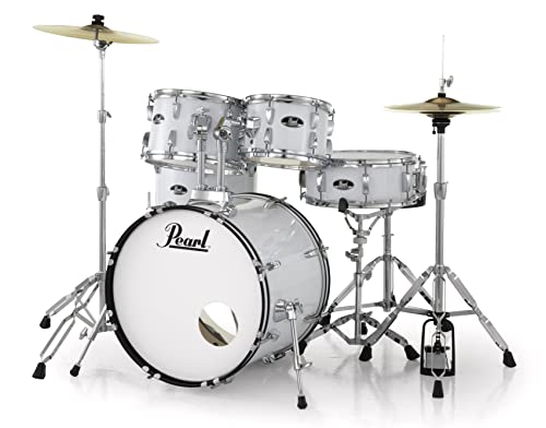Pearl Roadshow Drum Set 4-Piece Complete Kit with Cymbals and Stands, Charcoal Metallic (RS584C/C706)
