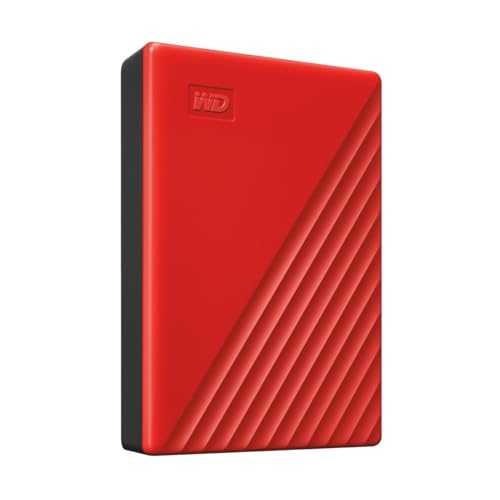 WD Portable Hard Drive, 5TB USB3.0, Red, My Passport Encryption, Password Protection, External Hard Disk / WDBPKJ0050BRD-WESN