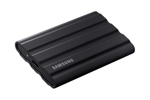 Samsung Portable SSD T7 Shield, 1TB, USB 3.2 Gen.2, 1050MB/s Read, 1000MB/s Write, Robust External Hard Drive Outdoor for Mac, PC and Smartphone, Black, MU-PE1T0S/EU