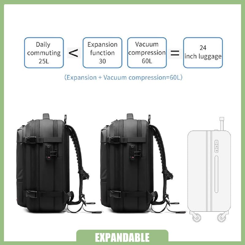 Muzuja Vacpack Backpack, Vacuum Large-capacity Compression Backpack, Water Resistant, Anti Theft Vacpack Vacuum Backpack