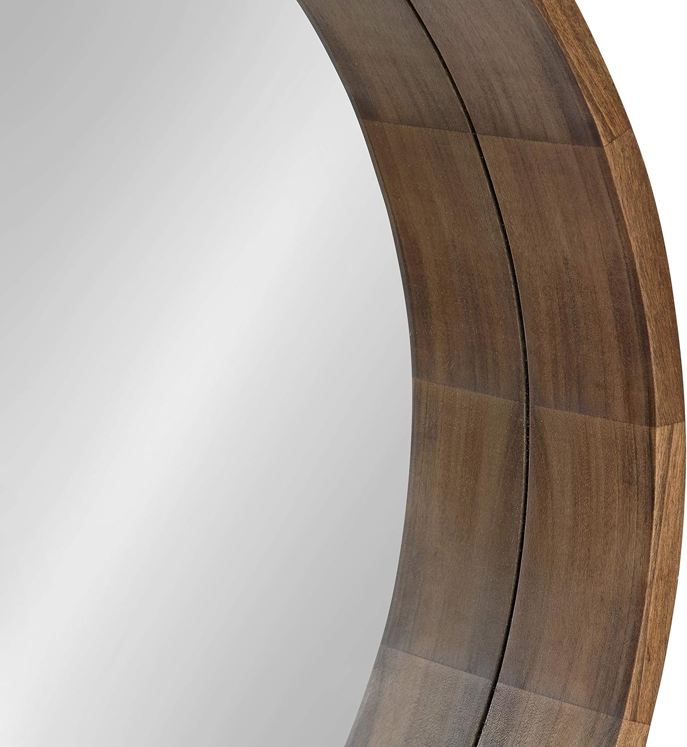 Kate and Laurel Hutton Round Mirror with Shelf, 30" Diameter, Rustic Brown Finish, Geometric Home Decor