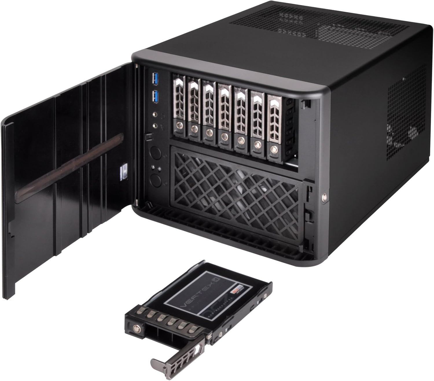 SilverStone Technology Silverstone CS280 Premium Mini-ITX NAS case with Eight 2.5 hot-swappable Bays, SST-CS280B,Black