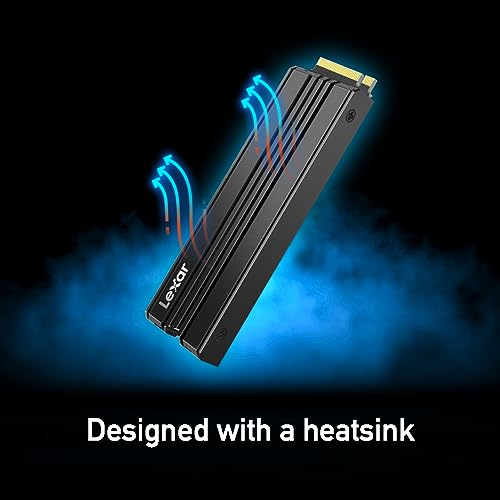 Lexar 2TB NM790 SSD with Heatsink PCIe Gen4 NVMe M.2 2280 Internal Solid State Drive, Up to 7400/6500 MB/s Read/Write, Compatible with PS5, for Gamers and Creators, Black (LNM790X002T-RN9NU)