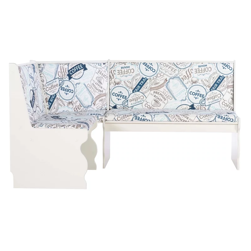 Linon Natasha Wood Corner Nook Dining Set in White