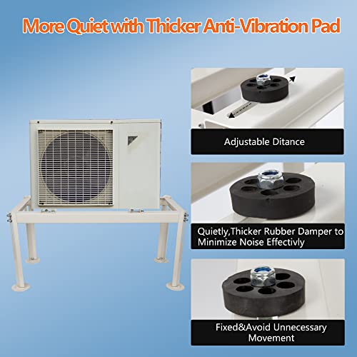 WeCooper Mini Split Ground Stand,Heavy-Duty Condenser Stand,Mini Split AC Bracket for Ductless Air Conditioners Heat Pump System