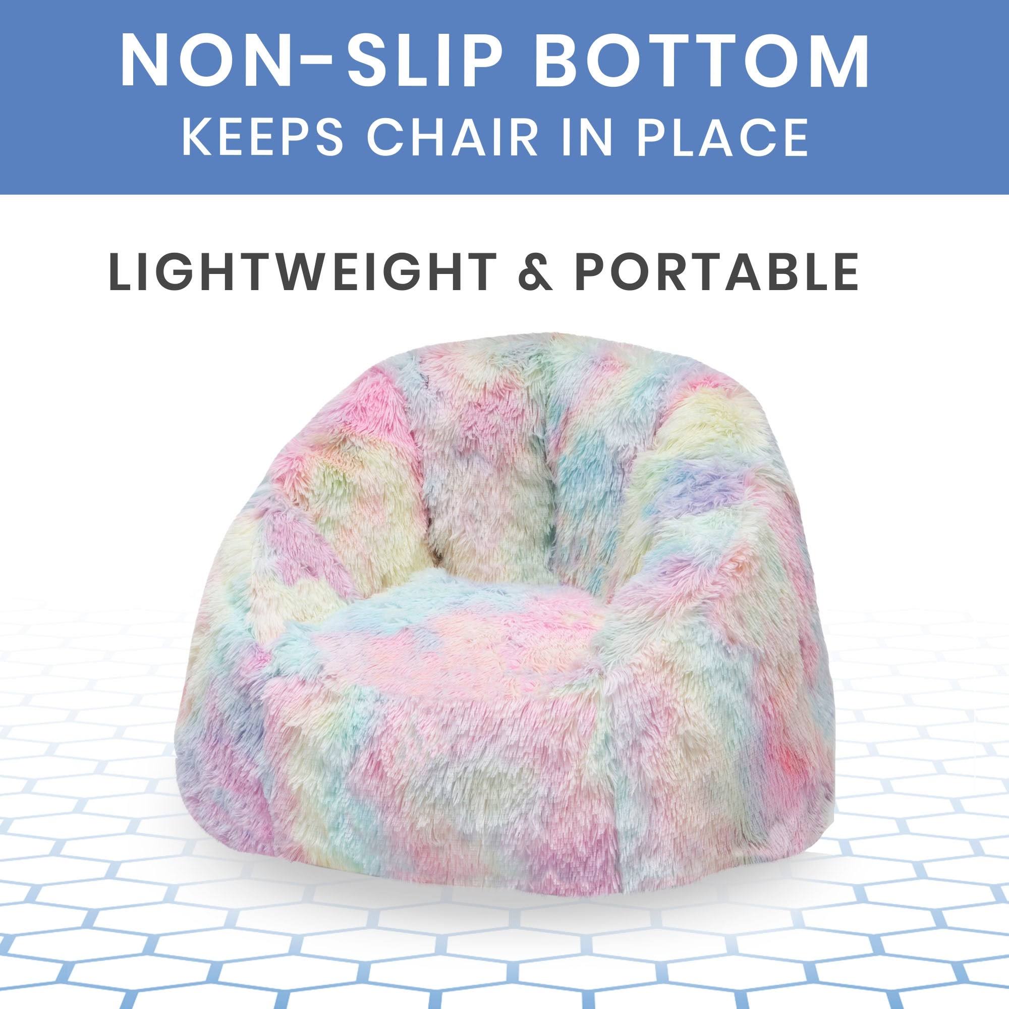 Delta Children Cozee Fluffy Chair, Kid Size for Kids Up to 10 Years Old - Tie Dye