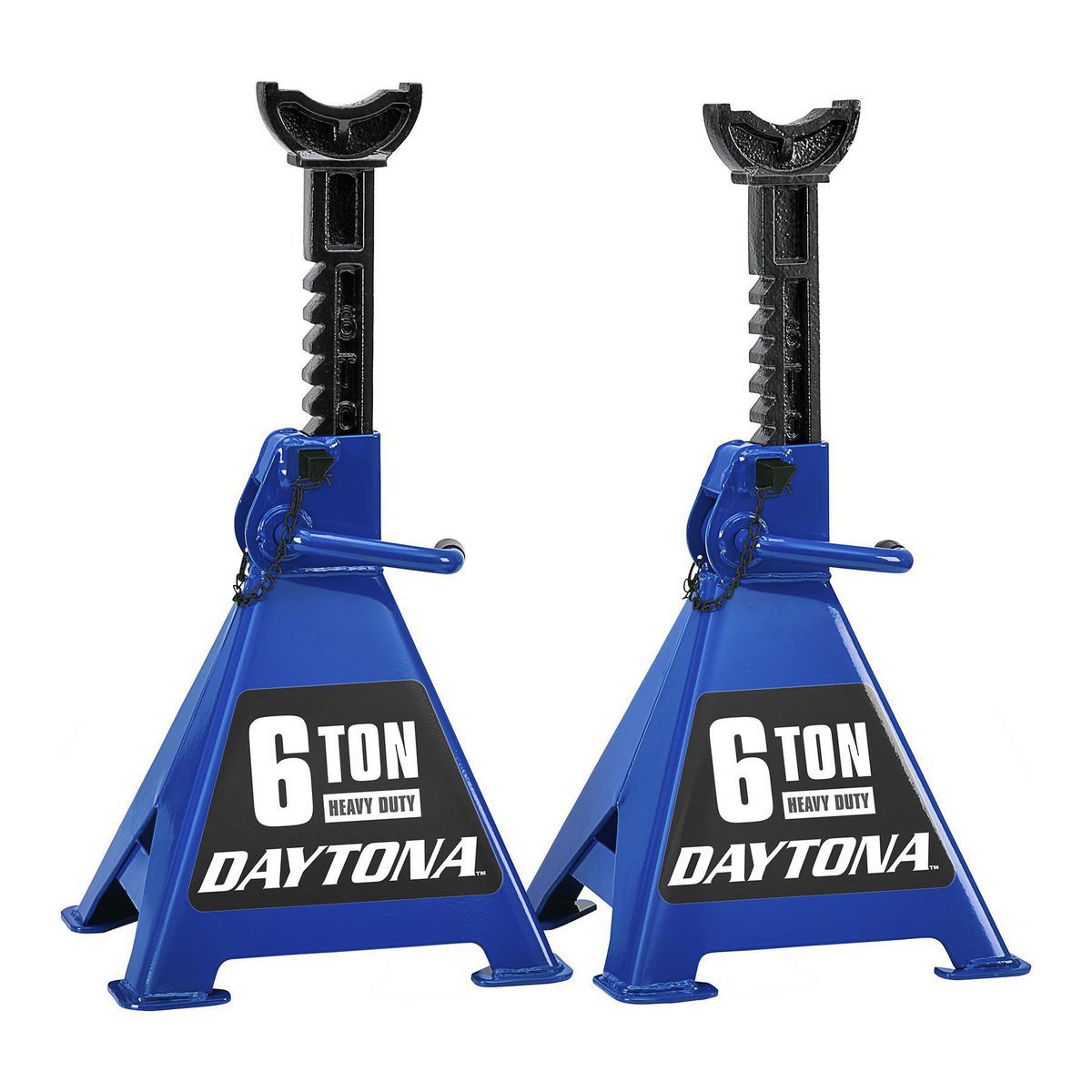 DAYTONA 6 Ton Heavy Duty Ratcheting Jack Stands, Slate Gray