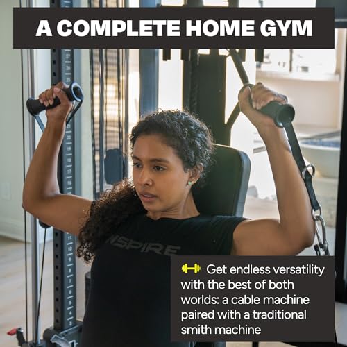 Inspire Fitness Functional Trainer - Multifunctional Cable Machine Home Gym System - at Home Gym Workout Weight Machine for Strength Training - Full Body Compact Exercise & Fitness Equipment Set