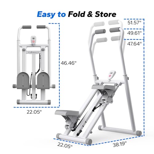 MERACH Stair Stepper for Home Gym Exercise, New Version Vertical Climber Machine for Full-Body Workout, Compact Folding Cardio Exercise Climber with Extended Step Range, Adjustable Handlebar & Pedals