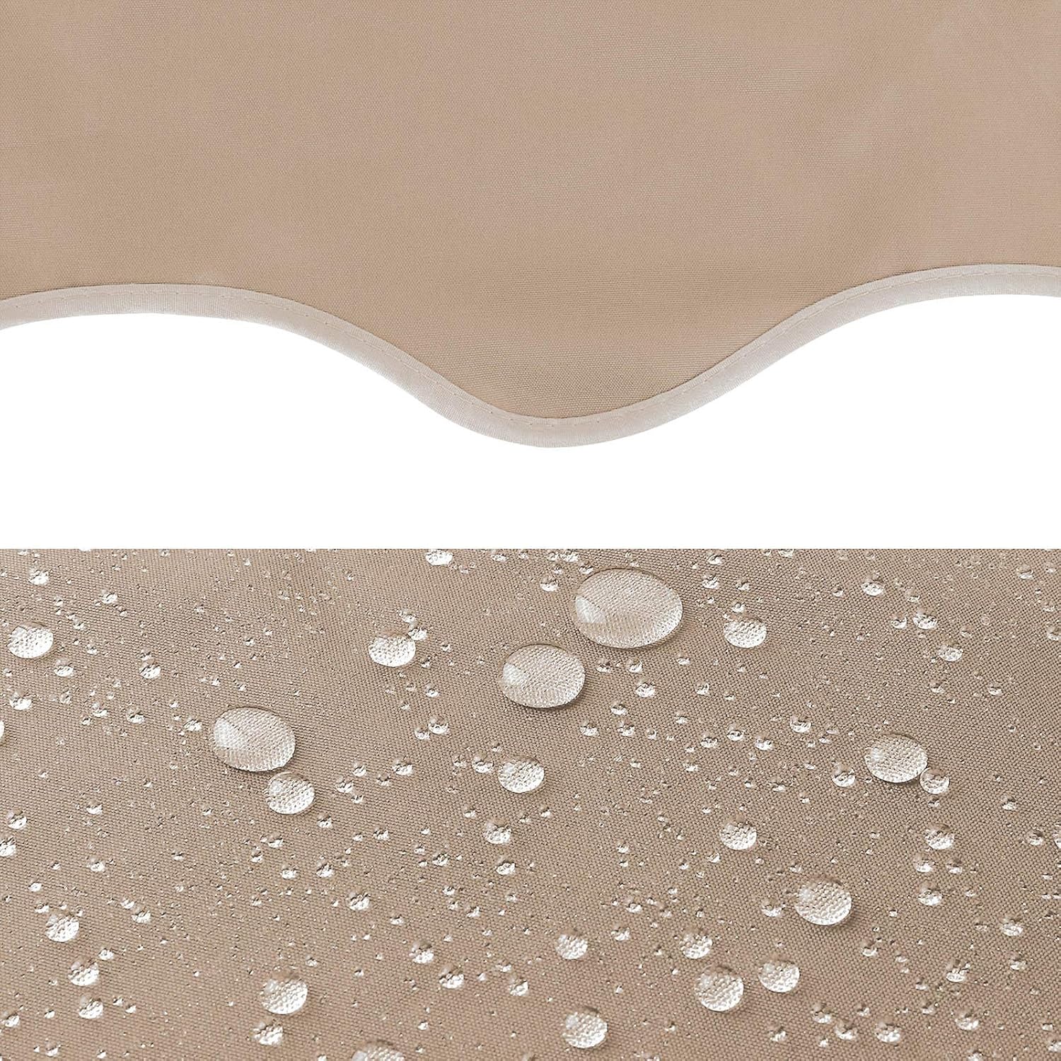 118"×47" Patio Awning, Retractable Awning, Balcony Awning, UV & Water Resistant, Height Adjustable, with Hand Crank, Khaki