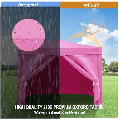10x20 White Pop Up Canopy Tent Heavy Duty with 6 sidewalls Commercial Outdoor Party Tent Event Wedding Tents Instant Canopy Gazebo with Carry Bag UPF 50+ Waterproof Adjustable Height