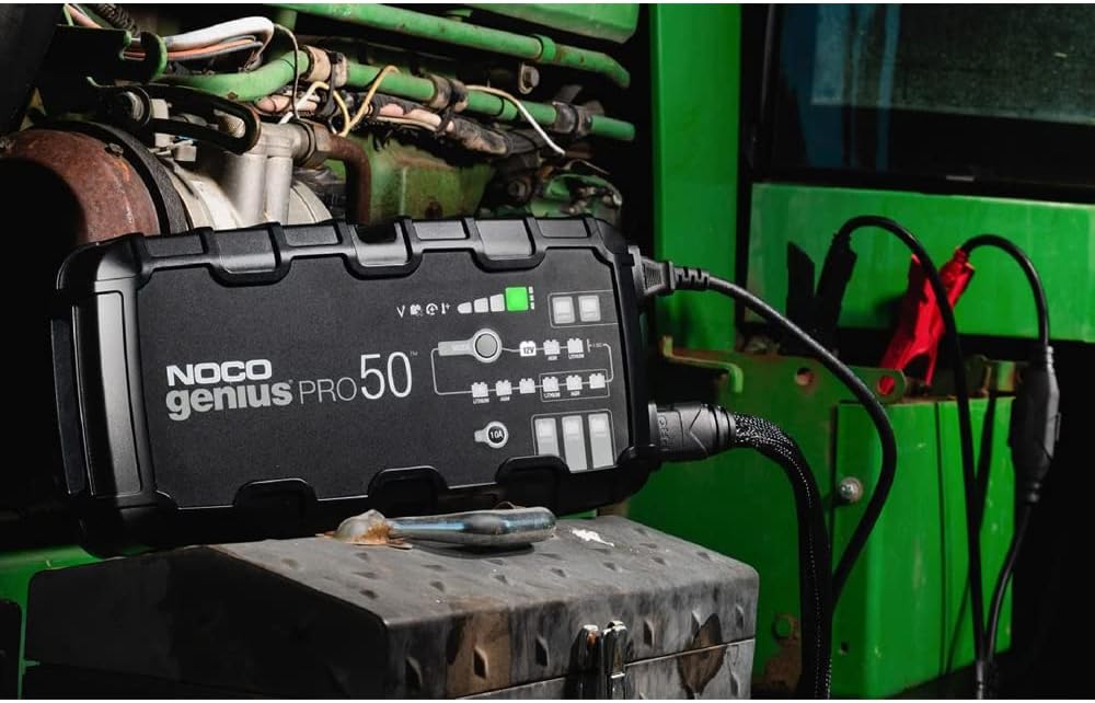 NOCO GENIUSPRO50, 50-Amp Fully-Automatic Professional Smart Charger, 6V, 12V and 24V Battery Charger, Battery Maintainer, Power Supply, and Battery Desulfator with Temperature Compensation