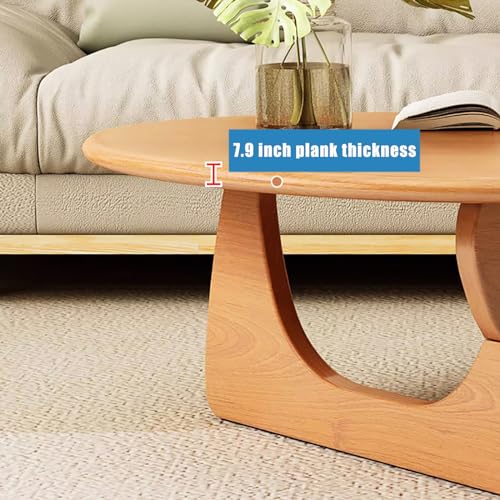 Mid-Century Modern Coffee Table,Solid Wood Triangle Coffee Table,Abstract Coffee Table Wooden Center Table Oval Coffee Table for Living Room(36" Lx23 Wx16 H, Walnut)