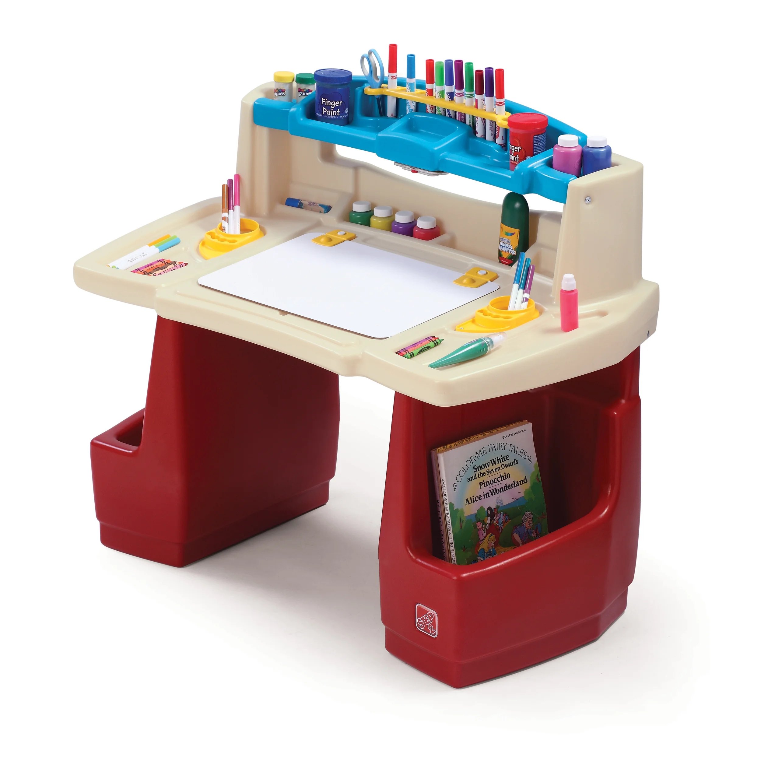 Step2 Deluxe Art Master Desk Plastic Kids Activity Center and Table