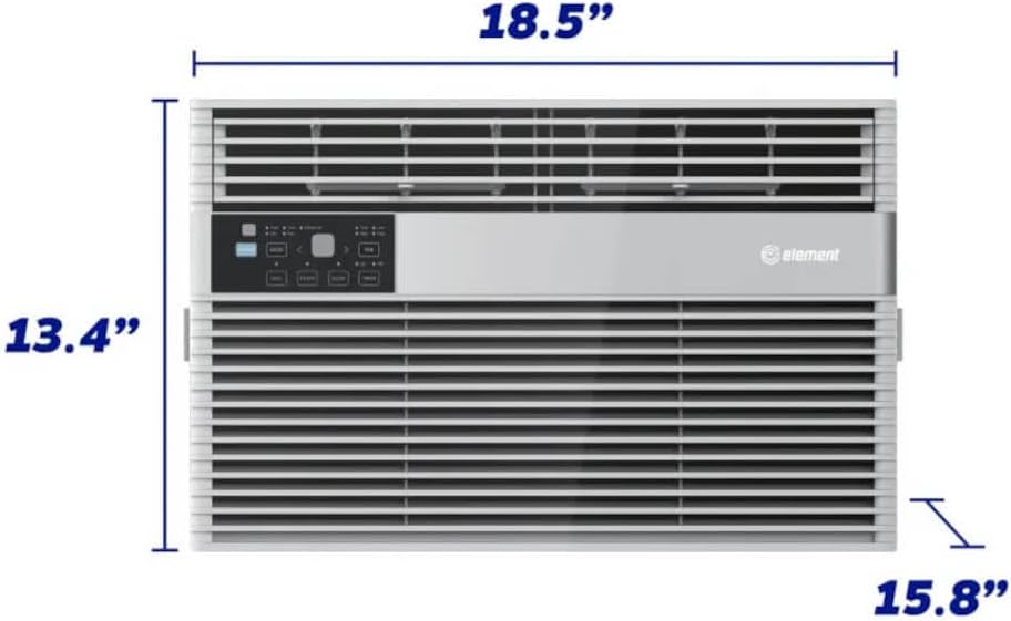 Element 6,000 BTU High Efficiency Window AC, Cools 250 Sq.Ft. (10' x 25' Room Size), Electronic Control with Remote, 3-Way Cooling & Fan Speeds, 4-Way Air Deflection, Energy Star, Auto Restart, 115V