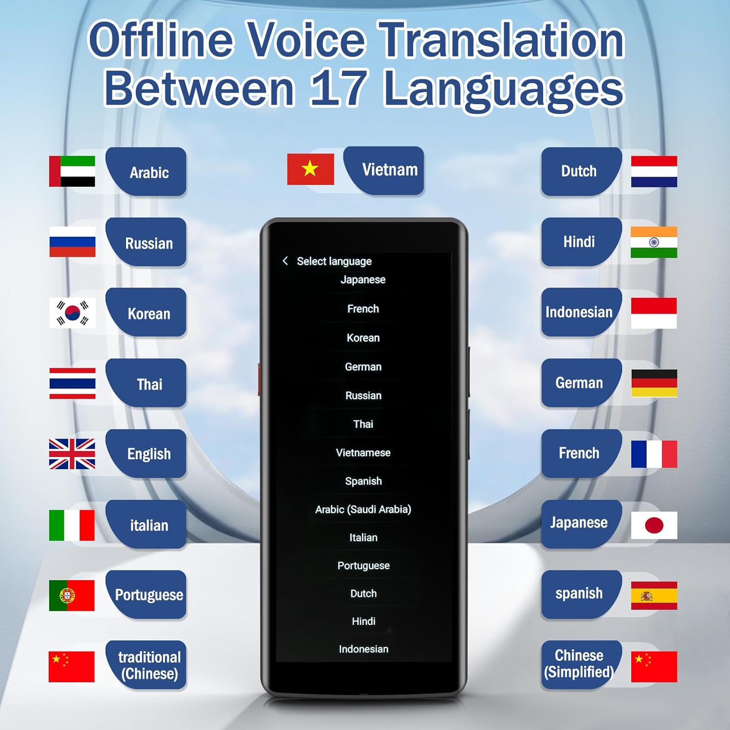 Language Translator Device, Two Way Real-Time Voice Translation, Support 139 Languages with 5.5” HD Inch Touch Screen, and Accents with WiFi/Offline/Photo Support for Travel, Learning and Business