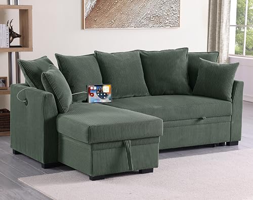 Oversized U-Shaped Sectional Sofa Couch Plush Corduroy Upholstered Modular Deep Seat Sofa&Couch Sectional W/Right Facing Chaise Lounge and 7 Toss Pillows for Home Apartment Living Room Furniture Sets
