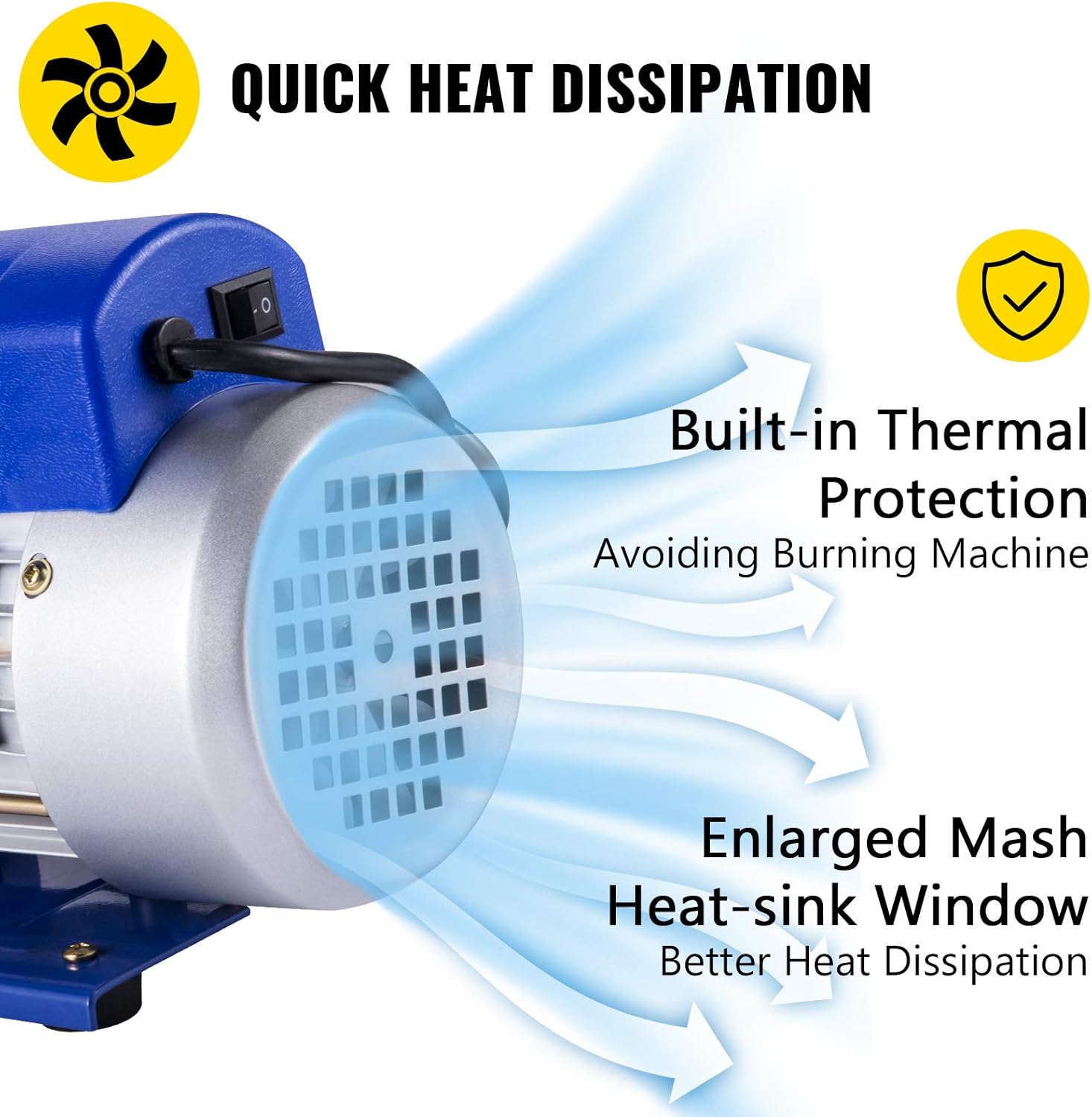 VEVOR Vacuum Pump 12 CFM 1 HP Double Stage Air Conditioning Vacuum Pump 110V Ultimate Vacuum Refrigerant HVAC Air Tool for Automobile Reparation Vacuum Evacuation