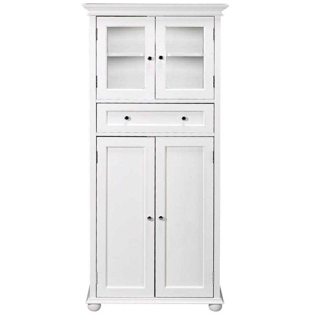Home Decorators Collection Bathroom Linen Cabinet Drawer Storage Shelves White
